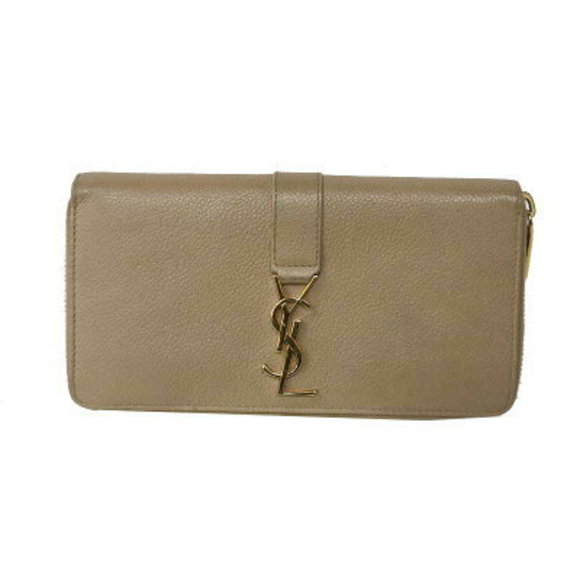 Saint Laurent Yves leather long Wallet beige - Picture 1 of 6